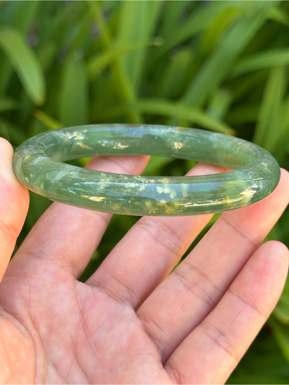 62mm inner diameter green xiuyu jade bangle bracelet 1863